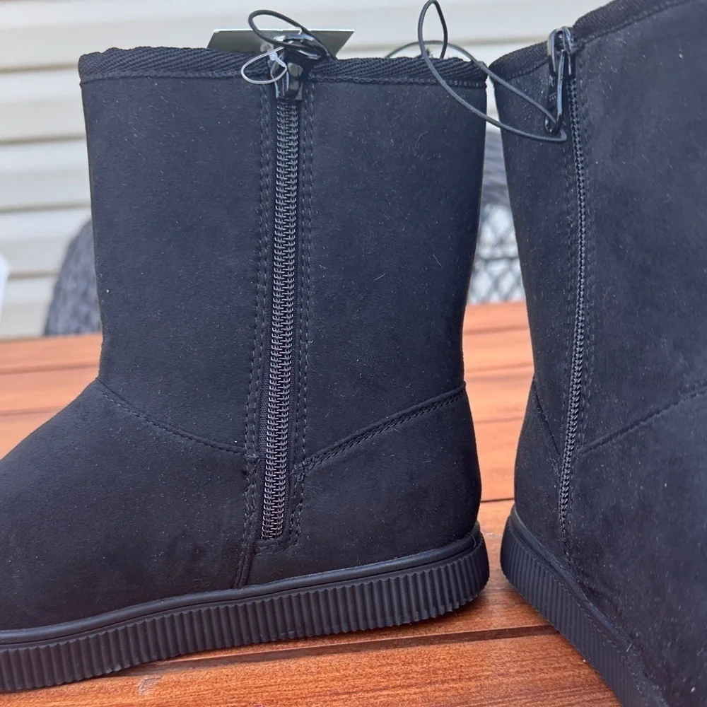 Cat & Jack Kids Black Ankle Boots Size 1 NWT